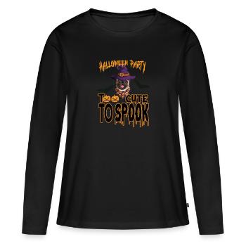 Halloween Party, trop mignon pour effrayer - T-shirt manches longues Premium bio Femme - noir - Devant - Julia (174cm)