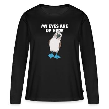 Blaufußtölpel Blue-footed Booby Seevogel - Frauen Premium Bio Langarmshirt - Schwarz - Vorne - Julia (174cm)