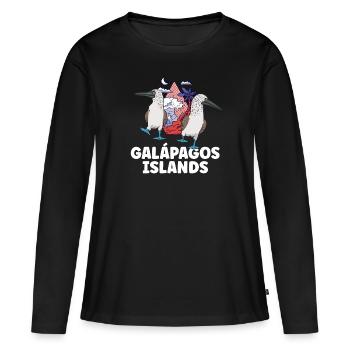 Blaufußtölpel Blue-footed Booby Seevogel - Frauen Premium Bio Langarmshirt - Schwarz - Vorne - Julia (174cm)