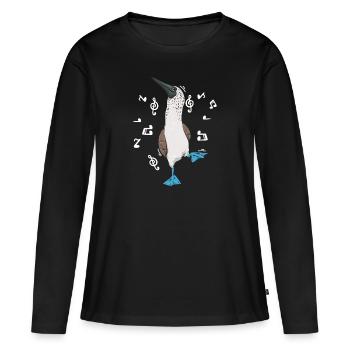 Blaufußtölpel Blue-footed Booby Seevogel - Frauen Premium Bio Langarmshirt - Schwarz - Vorne - Julia (174cm)