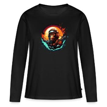 Space Apes Graphics Design - Cool Ape Astronaut - Women's Premium Organic Long Sleeve Shirt - black - Front - Julia (174cm)