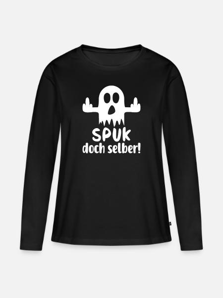 Spuk doch selber - Frauen Premium Bio Langarmshirt - Schwarz