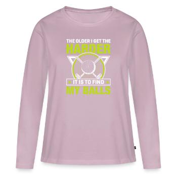 Playing golf is living!- Swing the golf club - Women's Premium Organic Long Sleeve Shirt - dusky pink - Front - Julia (174cm)