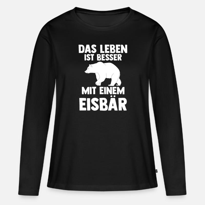 Eisbär Eisbären - Frauen Premium Bio Langarmshirt - Schwarz