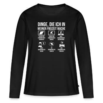 Erdmännchen - Frauen Premium Bio Langarmshirt - Schwarz - Vorne - Julia (174cm)
