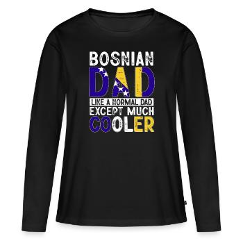 Bosnie-Herzégovine Drapeau Bosnie - T-shirt manches longues Premium bio Femme - noir - Devant - Julia (174cm)
