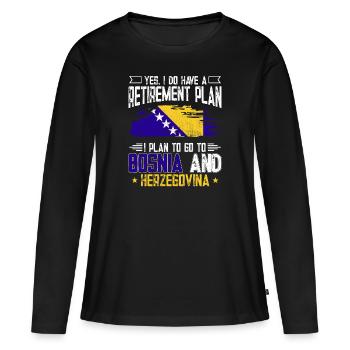 Bosnie-Herzégovine Drapeau Bosnie - T-shirt manches longues Premium bio Femme - noir - Devant - Julia (174cm)
