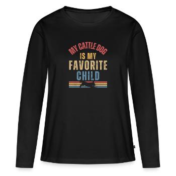 Bouvier - T-shirt manches longues Premium bio Femme - noir - Devant - Julia (174cm)
