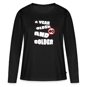 Un an plus drôle 40 ans Anniversaire Geburtstag - T-shirt manches longues Premium bio Femme - noir - Devant - Julia (174cm)