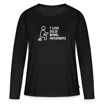 J’aime les selles solides - T-shirt manches longues Premium bio Femme - noir - Devant - Julia (174cm)