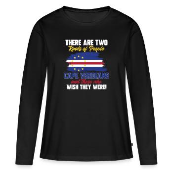 Drapeau du Cap-Vert Drapeau du Cap-Vert - T-shirt manches longues Premium bio Femme - noir - Devant - Julia (174cm)