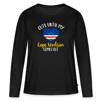 Drapeau du Cap-Vert Drapeau du Cap-Vert - T-shirt manches longues Premium bio Femme - noir - Devant - Julia (174cm)
