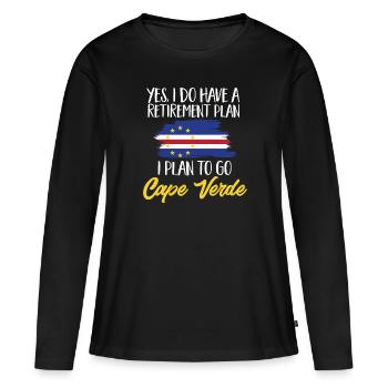 Drapeau du Cap-Vert Drapeau du Cap-Vert - T-shirt manches longues Premium bio Femme - noir - Devant - Julia (174cm)