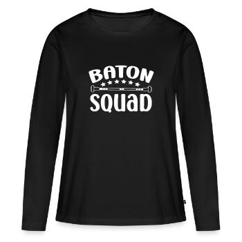 Baton Twirling Baton Squad Baton Twirler Cadeaux - T-shirt manches longues Premium bio Femme - noir - Devant - Julia (174cm)