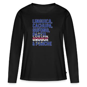 Drapeau du Cap-Vert Drapeau du Cap-Vert - T-shirt manches longues Premium bio Femme - noir - Devant - Julia (174cm)