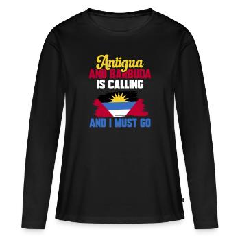Antigua and Barbuda flag - Women's Premium Organic Long Sleeve Shirt - black - Front - Julia (174cm)