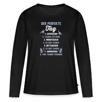 Taubenzüchter Brieftaube Tauben - Frauen Premium Bio Langarmshirt - Schwarz - Vorne - Julia (174cm)