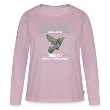 Taubenzüchter Brieftaube Tauben - Frauen Premium Bio Langarmshirt - Altrosa - Vorne - Julia (174cm)