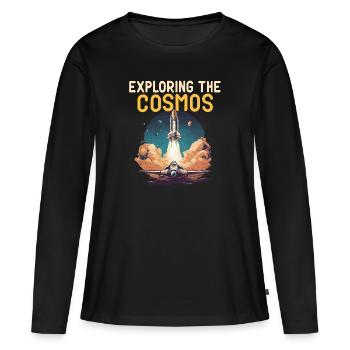 EXPLORING THE COSMOS - Women's Premium Organic Long Sleeve Shirt - black - Front - Julia (174cm)