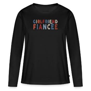 Fiancée Fiancée Fianc - T-shirt manches longues Premium bio Femme - noir - Devant - Julia (174cm)