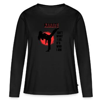 Karate Martial Arts Karate-ka Uplifting Messa Gift - Women's Premium Organic Long Sleeve Shirt - black - Front - Julia (174cm)