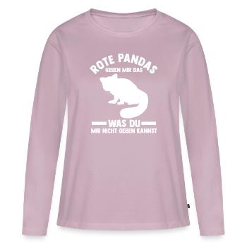 Roter Panda - Frauen Premium Bio Langarmshirt - Altrosa - Vorne - Julia (174cm)