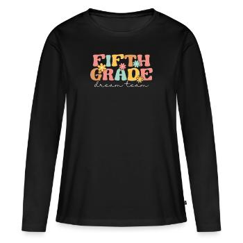 Équipe de rêve de cinquième année 5e élèves de la rentrée scolaire - T-shirt manches longues Premium bio Femme - noir - Devant - Julia (174cm)