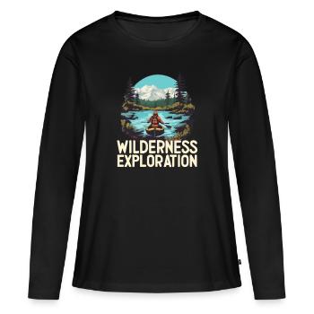 WILDERNESS EXPLORATION - Women's Premium Organic Long Sleeve Shirt - black - Front - Julia (174cm)