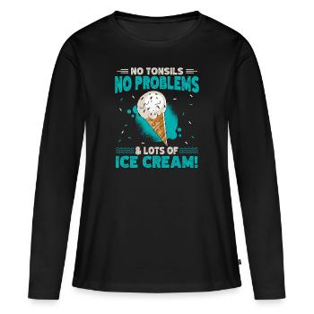 Tonsillektomie Genesung Mandelentfernung - Frauen Premium Bio Langarmshirt - Schwarz - Vorne - Julia (174cm)