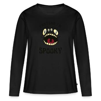 Costume d’Halloween fantôme groovy mignon, faire semblant que je suis - T-shirt manches longues Premium bio Femme - noir - Devant - Julia (174cm)