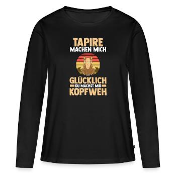 Tapir - Frauen Premium Bio Langarmshirt - Schwarz - Vorne - Julia (174cm)