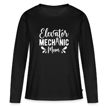 Funny Elevator Inspector Elevator Mechanic Mom - Women's Premium Organic Long Sleeve Shirt - black - Front - Julia (174cm)
