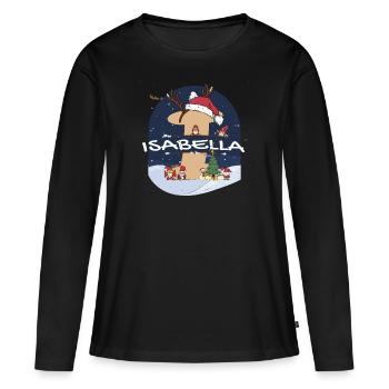 Génial Isabella nom w chapeau de père Noël dans le thème de Noël - T-shirt manches longues Premium bio Femme - noir - Devant - Julia (174cm)