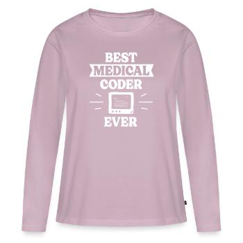 Medical Coder Coding Specialist - Women's Premium Organic Long Sleeve Shirt - dusky pink - Front - Julia (174cm)