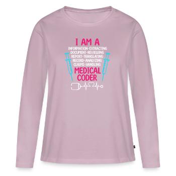 Medical Coder Coding Specialist - Women's Premium Organic Long Sleeve Shirt - dusky pink - Front - Julia (174cm)