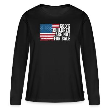 God's Children Are Not For Sale Christian Children - Women's Premium Organic Long Sleeve Shirt - black - Front - Julia (174cm)