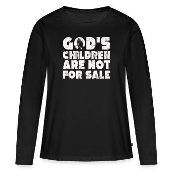 God's Children Are Not For Sale Christian Children - Women's Premium Organic Long Sleeve Shirt - black - Front - Julia (174cm)