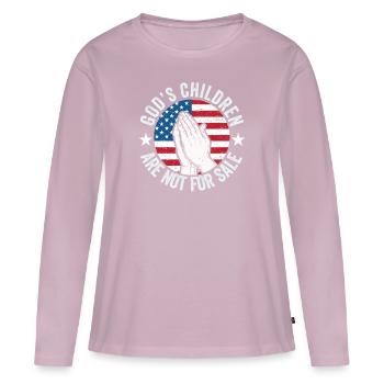 God's Children Are Not For Sale Christian Children - Women's Premium Organic Long Sleeve Shirt - dusky pink - Front - Julia (174cm)