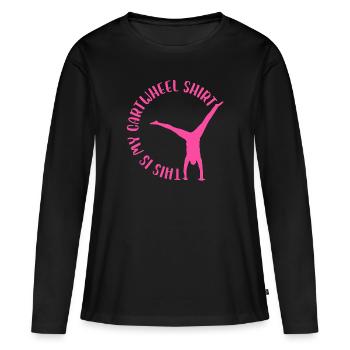 C’est mon motif de roue de charrette - T-shirt manches longues Premium bio Femme - noir - Devant - Julia (174cm)