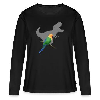 T-Rex shadow parrot - Frauen Premium Bio Langarmshirt - Schwarz - Vorne - Julia (174cm)