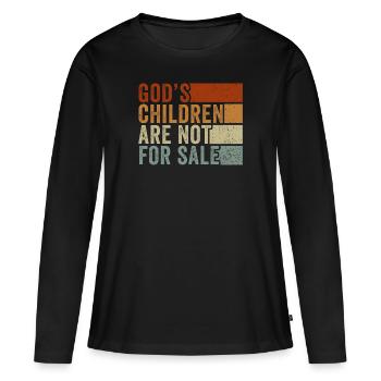 God's Children Are Not For Sale Christian Children - Women's Premium Organic Long Sleeve Shirt - black - Front - Julia (174cm)