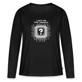 A Byte For Your Thoughts? - Women's Premium Organic Long Sleeve Shirt - black - Front - Julia (174cm)