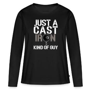 Poêle en fonte Lover Friture Poêle Drôle De Cuisson - T-shirt manches longues Premium bio Femme - noir - Devant - Julia (174cm)