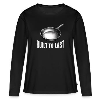 Poêle en fonte Lover Friture Poêle Drôle De Cuisson - T-shirt manches longues Premium bio Femme - noir - Devant - Julia (174cm)