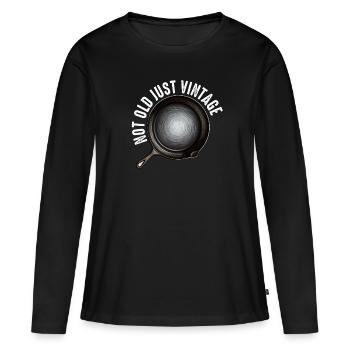 Poêle en fonte Lover Friture Poêle Drôle De Cuisson - T-shirt manches longues Premium bio Femme - noir - Devant - Julia (174cm)