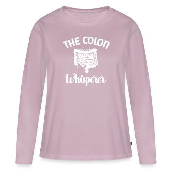 Gastro-entérologie Endoscopie Coloscopie - T-shirt manches longues Premium bio Femme - rose poudré - Devant - Julia (174cm)