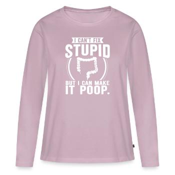 Gastro-entérologie Endoscopie Coloscopie - T-shirt manches longues Premium bio Femme - rose poudré - Devant - Julia (174cm)