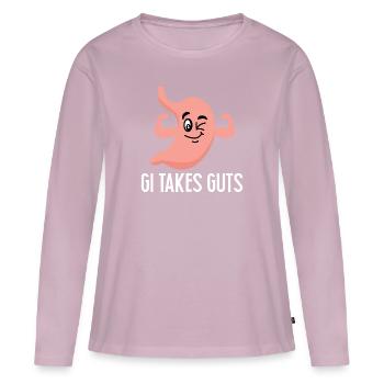 Gastro-entérologie Endoscopie Coloscopie - T-shirt manches longues Premium bio Femme - rose poudré - Devant - Julia (174cm)