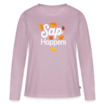 Maple Syrup Tree Tapping Funny Autumn Pancake - Women's Premium Organic Long Sleeve Shirt - dusky pink - Front - Julia (174cm)