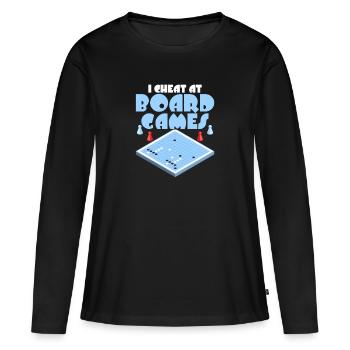 Je triche aux jeux de société Joueur de table Nerd Gamer - T-shirt manches longues Premium bio Femme - noir - Devant - Julia (174cm)
